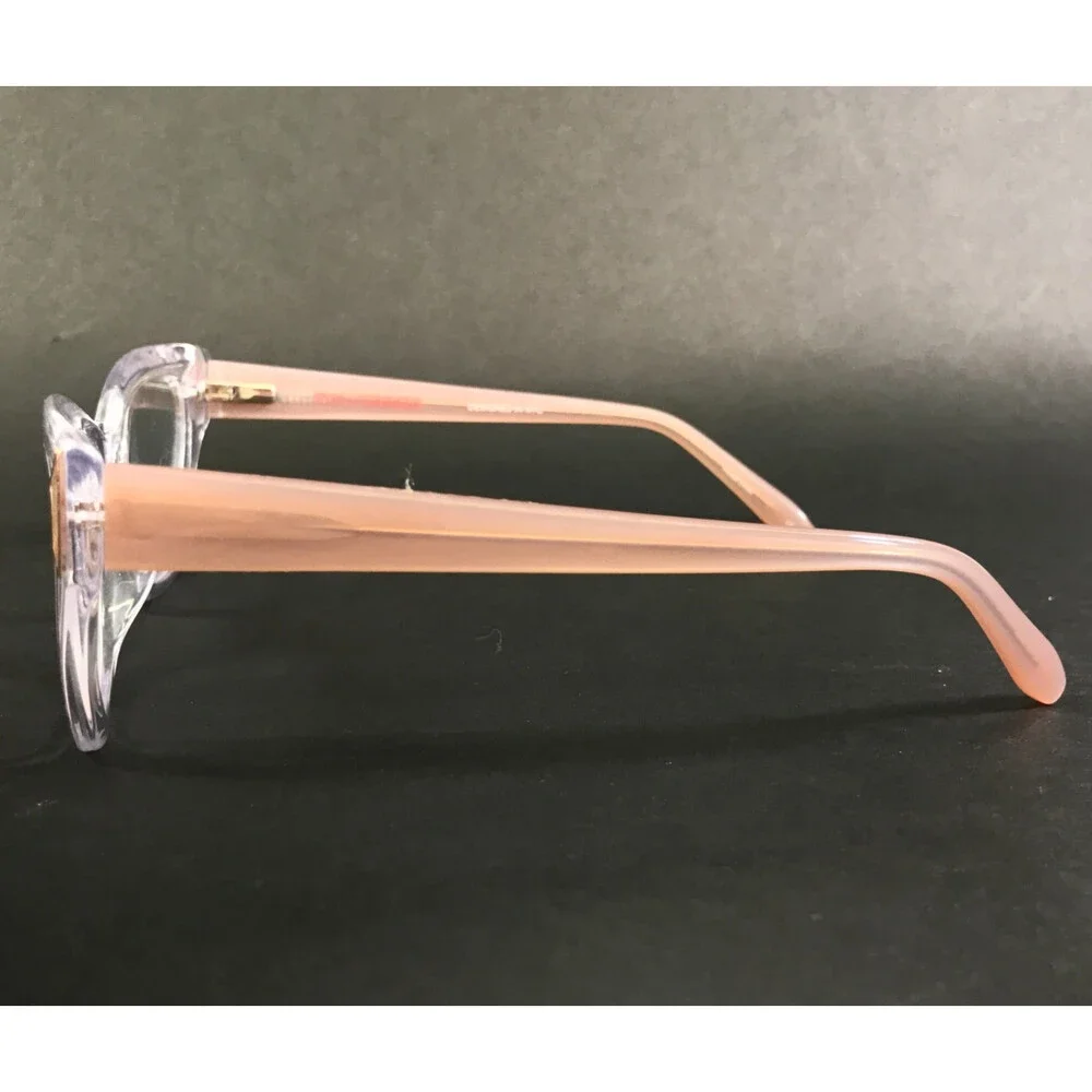 Fit For A Goddess Eyeglasses Frames FGO009 CRY Crystal Pink Cat Eye 55-18-150